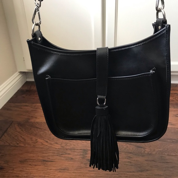EUC black crossbody purse with tassel closure - Picture 2 of 7